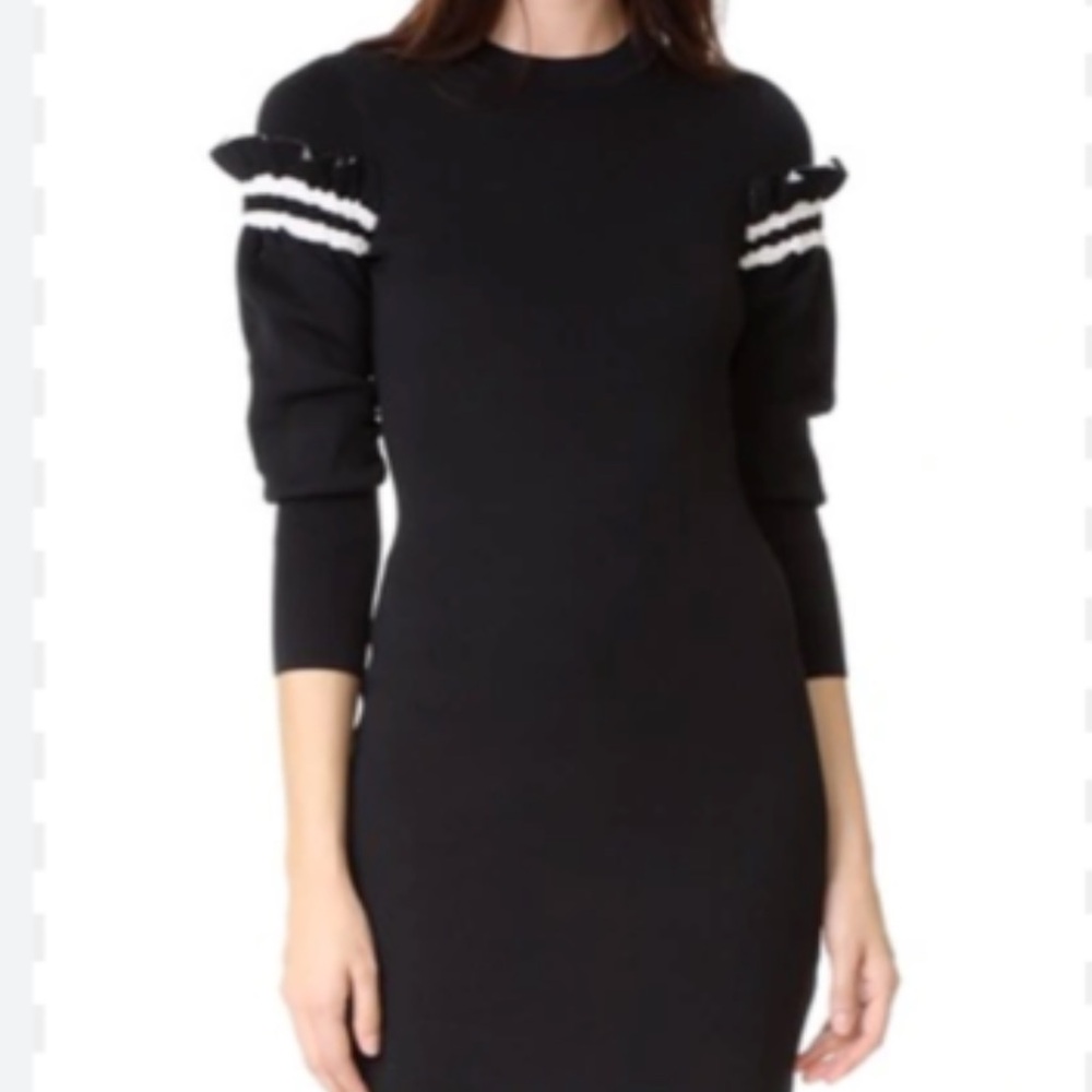 3.1 Phillip Lim Black Dress with Ruffle Accents m